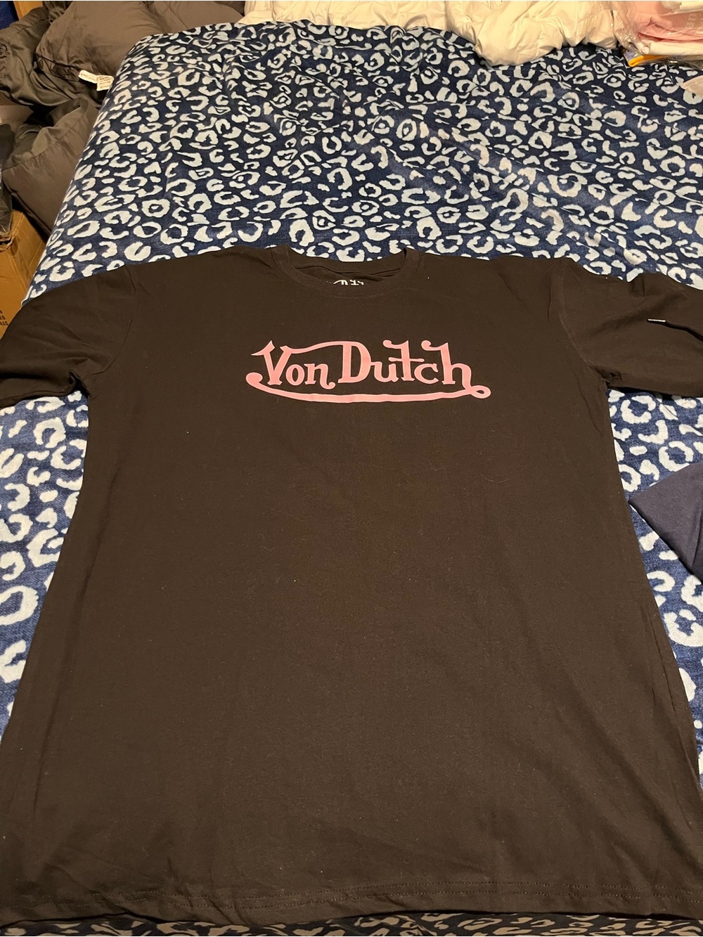 Von Dutch Black T-Shirt with Pink Logo